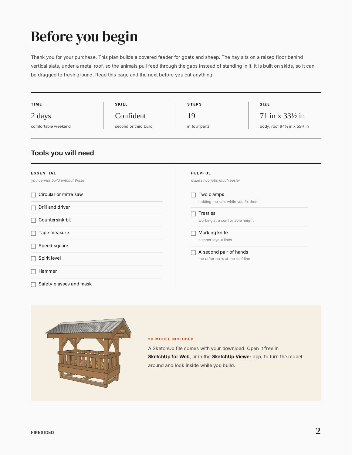 Before you begin sample page