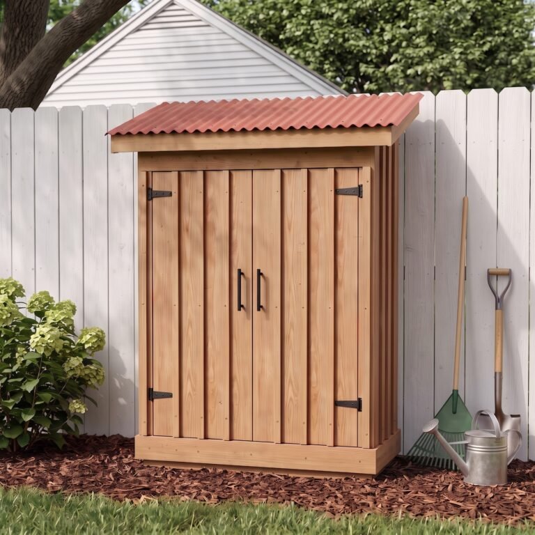 Firesided garden tool shed design
