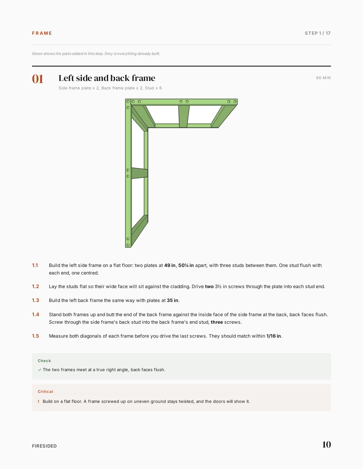 Example assembly drawing for a Firesided double bin enclosure
