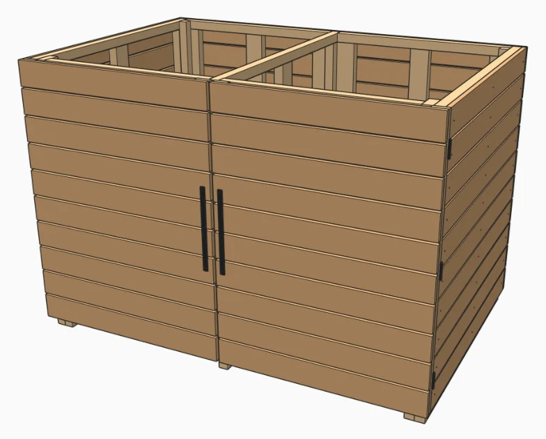 Clad it and hang the doors build stage from the actual plans